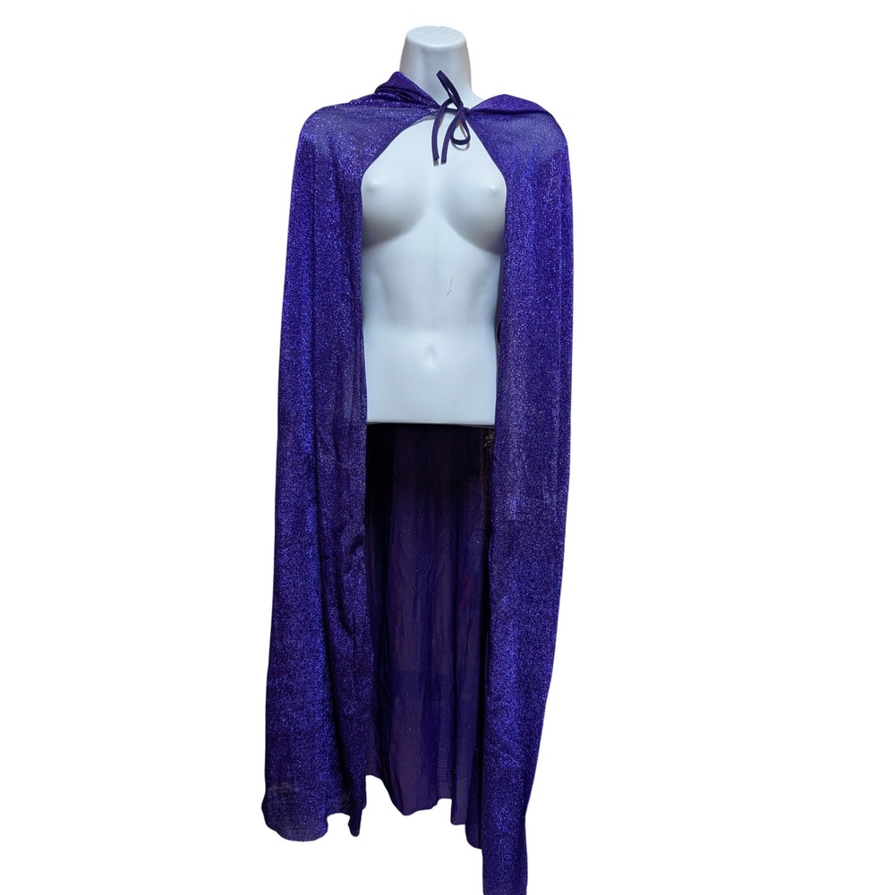 Unbranded Hooded Cape Women OS Purple Excellent Metallic Mesh Shimmer Cloak